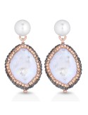 Orecchini Lelune Glamour - Rose Gold - Perla - Zirconi - LGEA780.1
