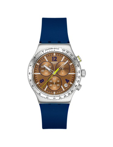Orologio Swatch - Sideral Glow - Cronografo - Blu-43mm-Marrone-YVS534