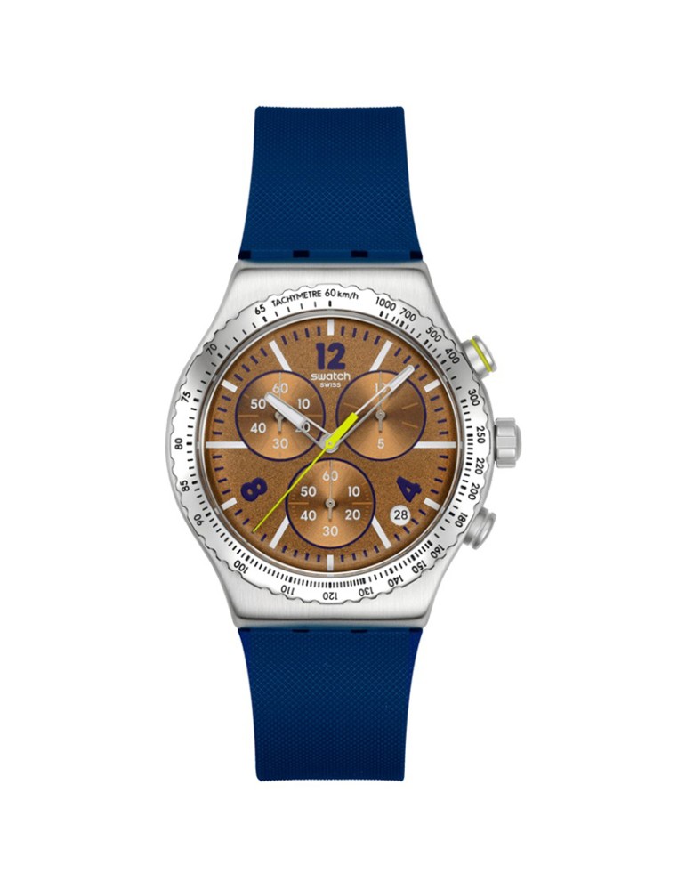 Orologio Swatch - Sideral Glow - Cronografo - Blu-43mm-Marrone-YVS534