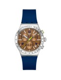 Swatch Watch - Sideral Glow - Chronograph - Blue-43mm-Brown-YVS534