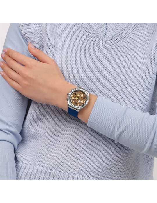 Orologio Swatch - Sideral Glow - Cronografo - Blu-43mm-Marrone-YVS534