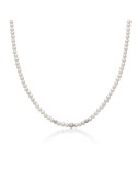 Miluna Boule and Fantasia Necklace with 4-4.5mm Real Pearls and 18K White Gold Spheres - 0