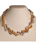 Rajola Necklace - Milady - Choker-Multicolor Pearls-Hematite-54-495-1G