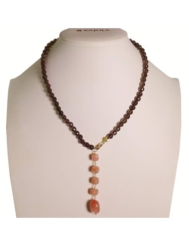 Rajola Necklace - Bruges - Smoky Quartz - Sunstone - 45-470-3C