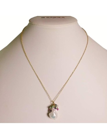 Collana Rajola - Argento 925% - Perle Bianche-Pietre Preziose-45-471-1