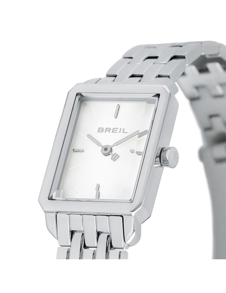 Orologio Breil - Solo Tempo - Rettangolare - Silver-24mm-Bianco-TW2077