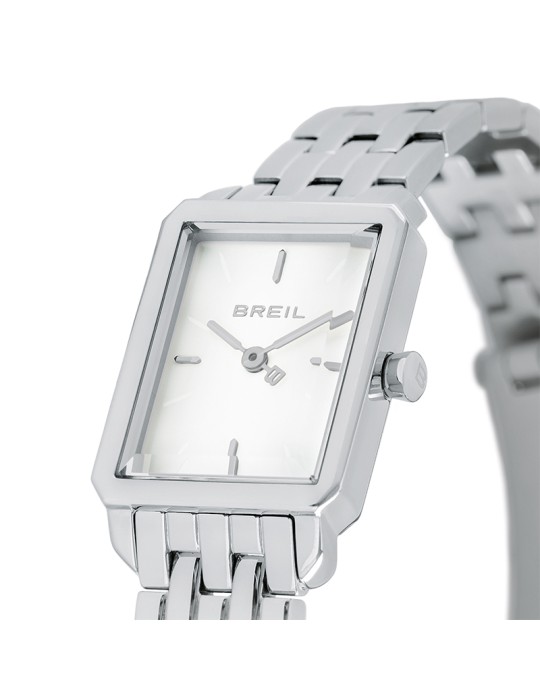 Breil Watch - Time Only - Rectangular - Silver-24mm-White-TW2077