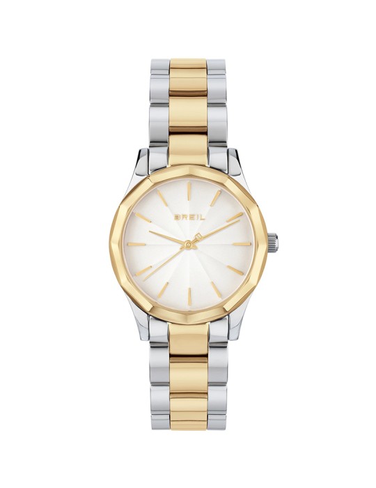 Breil Watch - Dozen - Time Only - Silver and Gold-32mm-White-TW2086