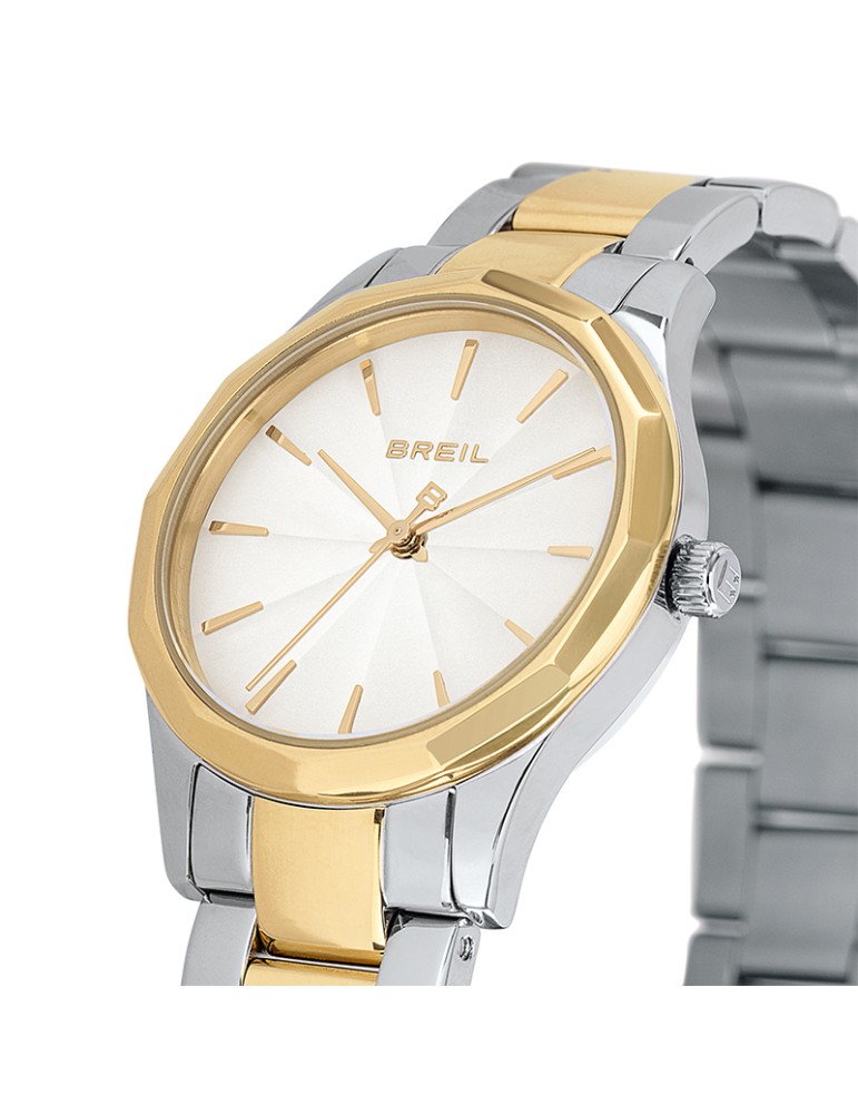 Orologio Breil - Dozen - Solo Tempo - Silver e Gold-32mm-Bianco-TW2086