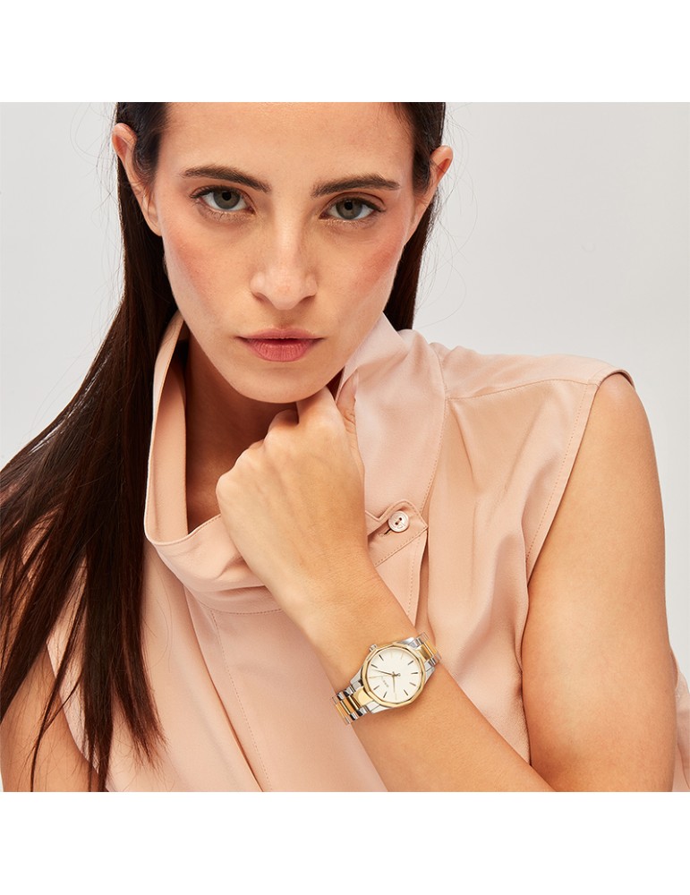 Breil Watch - Dozen - Time Only - Silver and Gold-32mm-White-TW2086