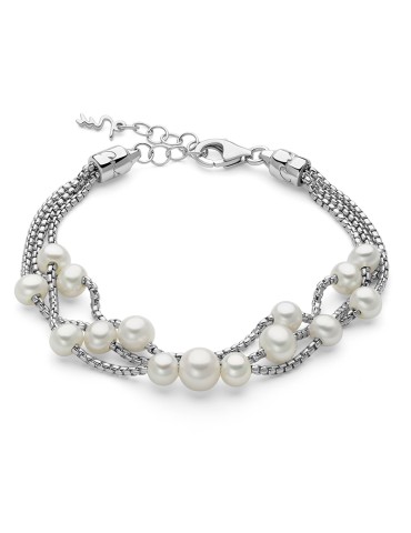Bracciale Miluna - Miss Italia in Argento 925% con Perle Vere - 0