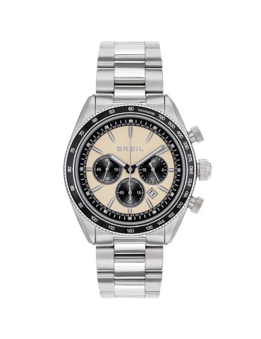 Breil Watch- Vanguard-Silver-43mm-Cream Color-Black Counters-TW2109