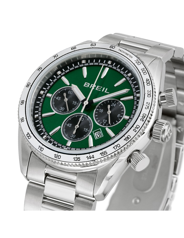 Breil Watch - Vanguard - Chronograph - Silver - 43mm - Green -TW2110