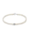Miluna Bracelet - Boule and Fantasy with 4-4.5mm Pearls and 18K White Gold Sphere - 0