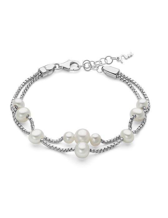 Bracciale Miluna - Miss Italia in Argento 925% con Perle Vere - 0