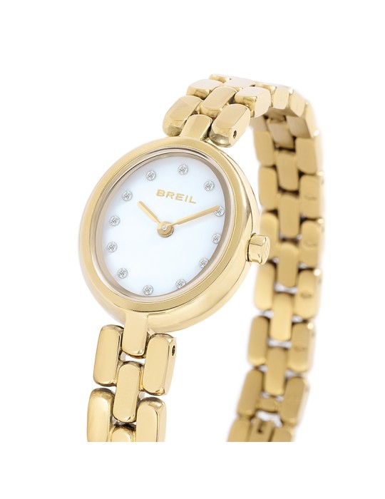 Breil Watch - Time Only - Gold - 31mm - White with Crystals-TW2124