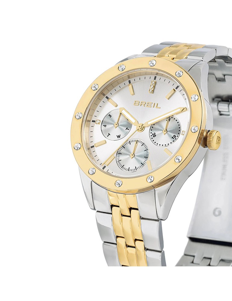 Breil Watch - Chronograph - Silver and Gold - 36mm - Crystals -TW2134