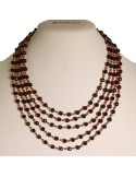 Collana Rajola - Cecilia - Multifilo - Corallo Rosso - Onice-54-399-40