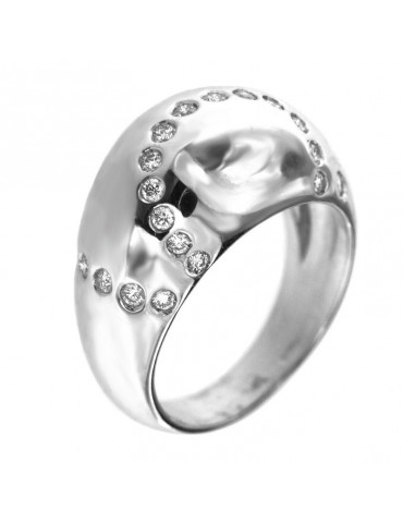 Picca Ring Fantasy Woman - in White Gold with Diamonds - 0