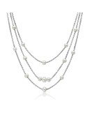 Miluna Miss Italia Necklace in 925% Silver with Real Pearls - 0