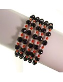 Rajola Bracelet - Multistrand - Black Onyx - Red Coral -54-399-4018