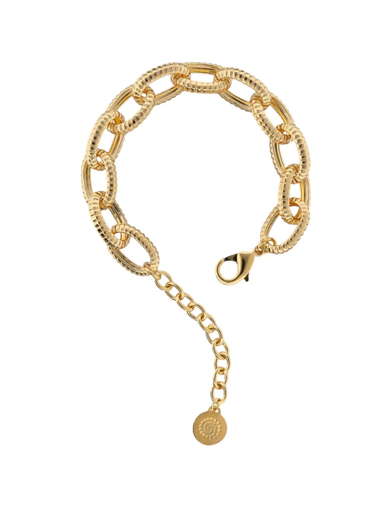Etruscan Bracelet - Ithaca - Golden Alloy - Oval Links - WSET00844. YG