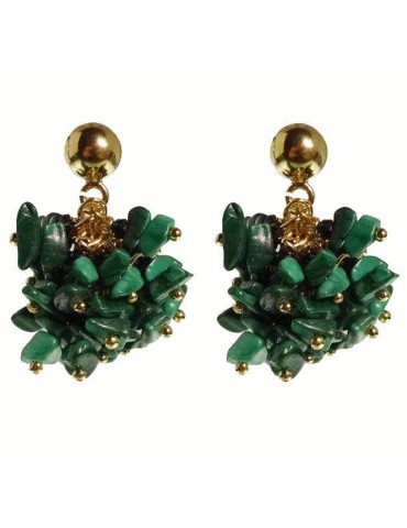 Rajola Earrings - 925% Silver Golden-Malachite-Spinel-54-489-6ORAX