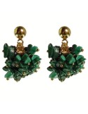 Rajola Earrings - 925% Silver Golden-Malachite-Spinel-54-489-6ORAX