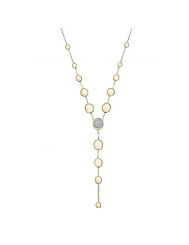 Chimento Necklace - 18K Yellow Gold Water Armillas with Pendants and Natural Diamonds - 45 cm - 0