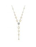 Chimento Necklace - 18K Yellow Gold Water Armillas with Pendants and Natural Diamonds - 45 cm - 0