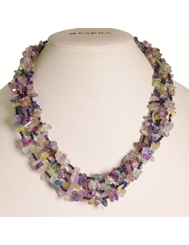 Collana Rajola - Bollicine - Multifilo -Fluorite-Spinello Blu-54-489-8