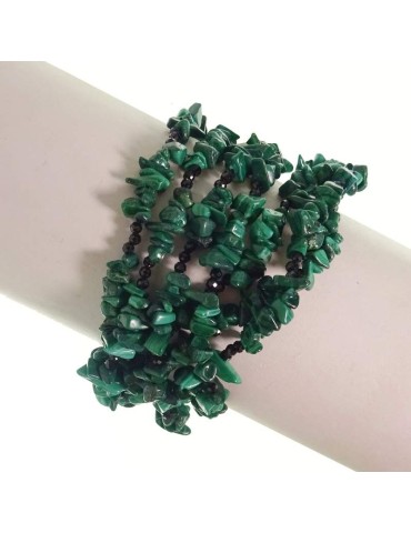 Rajola Bracelet - Multistrand - Malachite - Black Spinel - 54-489-618