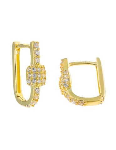 Orecchini Salvatore Plata - Quadrati - Barra e Cubic Zirconia-272A0051