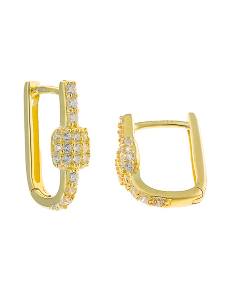 Earrings Salvatore Plata - Square - Bar and Cubic Zirconia-272A0051