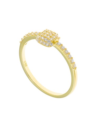 Anello Salvatore Plata-Gold-Cubic Zirconia Bianchi-Misura 16-272S0031/16