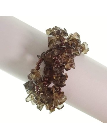 Rajola Bracelet - Multistrand - Smoky Quartz - Brown Hematite-54-489-918