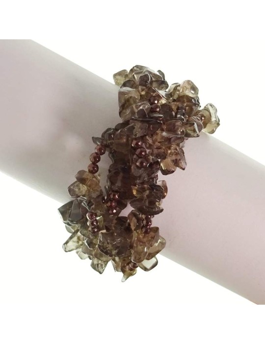 Rajola Bracelet - Multistrand - Smoky Quartz - Brown Hematite-54-489-918