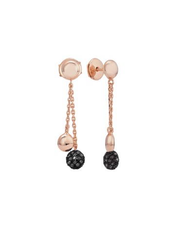 Italo Bottene Earrings - IB Noir in 18K Rose Gold with 0.51 ct Black Diamonds - 0