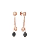 Italo Bottene Earrings - IB Noir in 18K Rose Gold Double Strand Pendant with 0.77ct Black Diamonds - 0