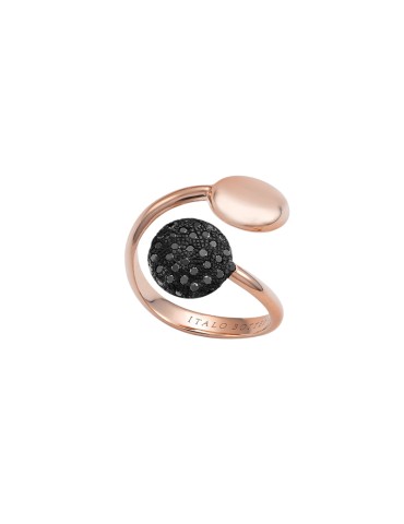 Anello Italo Bottene - IB Noir in Oro Rosa 18 carati con Diamanti Neri 0,40 ct - 0