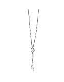 Lelune Glamour Necklace - 925% Silver - Flat Pearl - Hematite - LGNK781