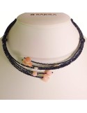Rajola Necklace - Multistrand - Blue Spinel - Pink Coral - 54-497-4