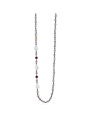 Collana Lelune Glamour - Perle Flat - Ematite Grigia - LGNK783.1