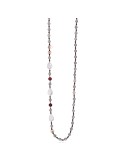 Lelune Glamour Necklace - Flat Pearls - Grey Hematite - LGNK783.1