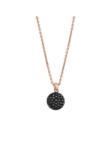 Collana Italo Bottene - IB Noir in Oro Rosa 18 carati con Pendente e Diamanti Neri 0,40 ct - 0