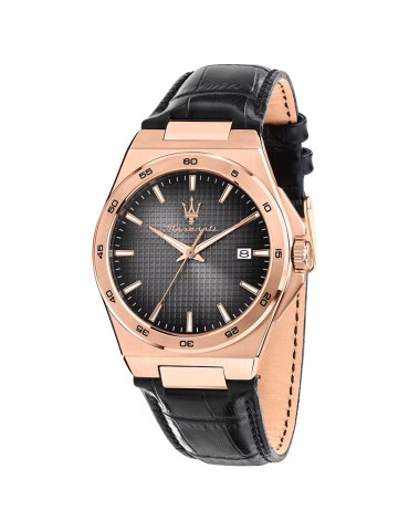 Orologio Maserati - Tempo e Data - Rose Gold - 40mm - Nero-R8851153001