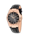 Orologio Maserati - Tempo e Data - Rose Gold - 40mm - Nero-R8851153001