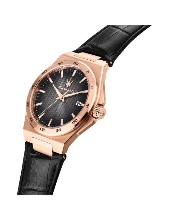 Orologio Maserati - Tempo e Data - Rose Gold - 40mm - Nero-R8851153001