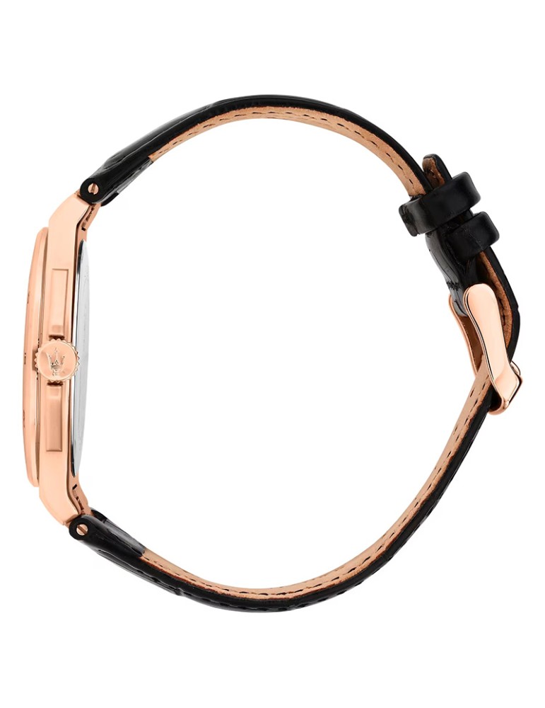 Orologio Maserati - Tempo e Data - Rose Gold - 40mm - Nero-R8851153001