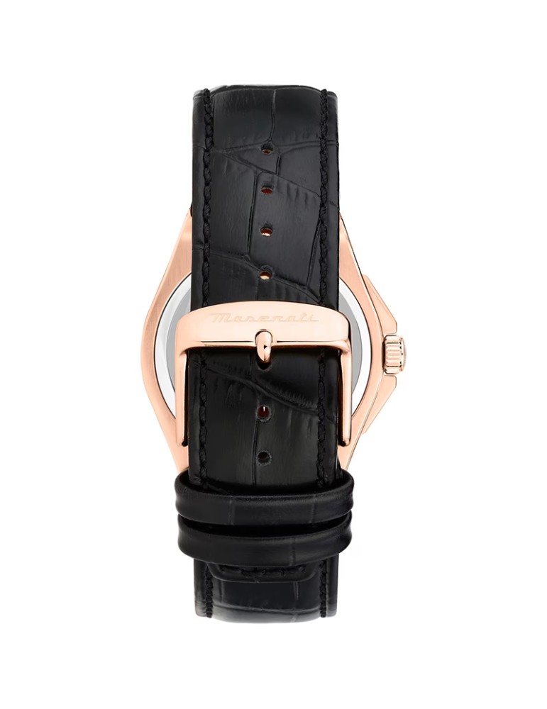 Orologio Maserati - Tempo e Data - Rose Gold - 40mm - Nero-R8851153001